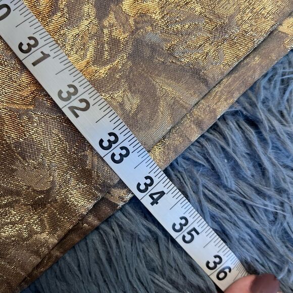 Theia Metallic Brocade Strapless Peplum Dress Size 8 - Picture 6 of 7